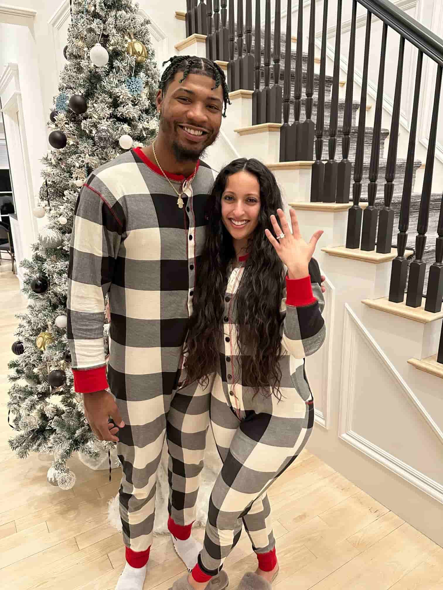 Marcus Smart and Maisa Hallum from his Instagram: “She said “Y E S”! (Whew!) Thanks @willsmith for the setup help!” 