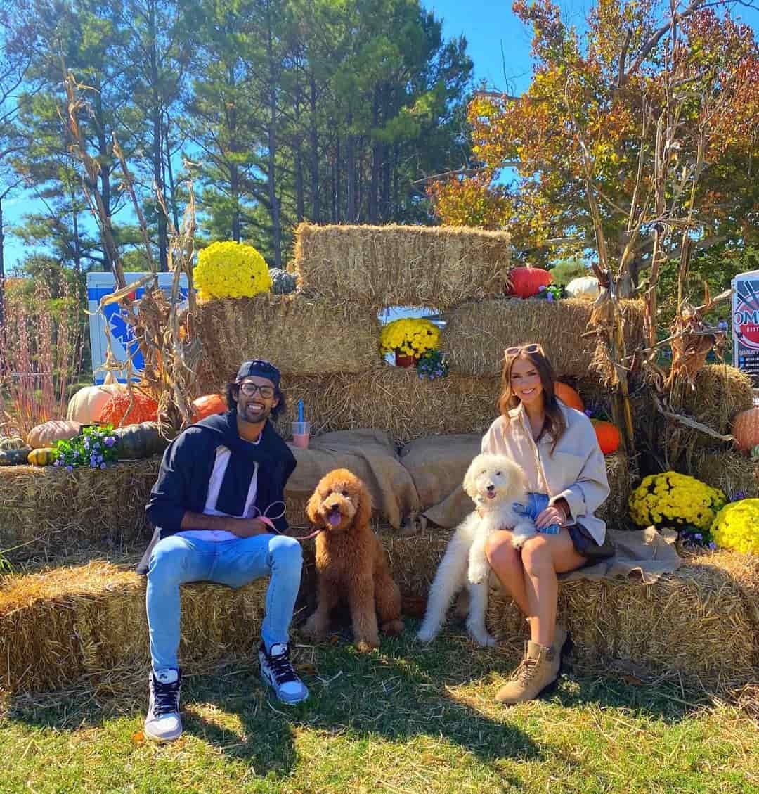 Presleigh Schultz and Akshay Bhatia from her Instagram: "My little family 🍂🤎🥧🕯" 